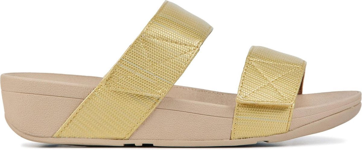 FitFlop  Vrouwen Leren  Slippers / Damesschoenen Textured slides - Goud - Maat 36