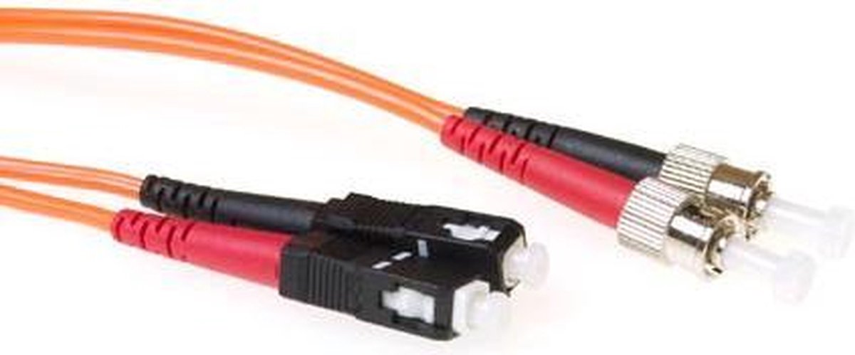ACT 2 meter LSZH Multimode 50/125 OM2 glasvezel patchkabel duplex met SC en ST connectoren RL2502