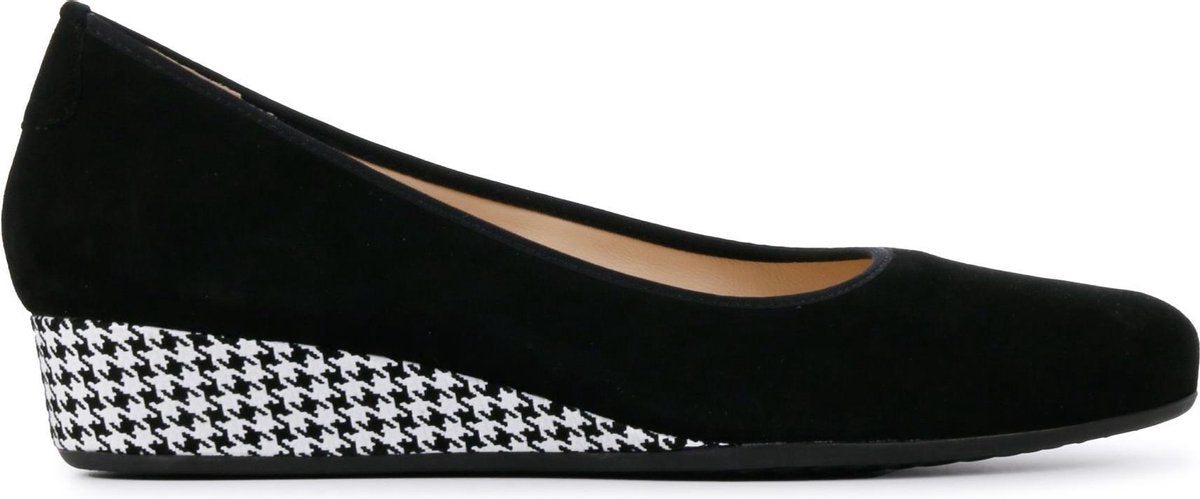 Hassia Vrouwen Suède  Pumps / Damesschoenen Sleehak hoogte 2.5 - 4.5 cm   - 302105 - Zwart - Maat 38.5