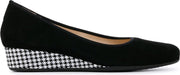 Hassia Vrouwen Suède  Pumps / Damesschoenen Sleehak hoogte 2.5 - 4.5 cm   - 302105 - Zwart - Maat 38.5