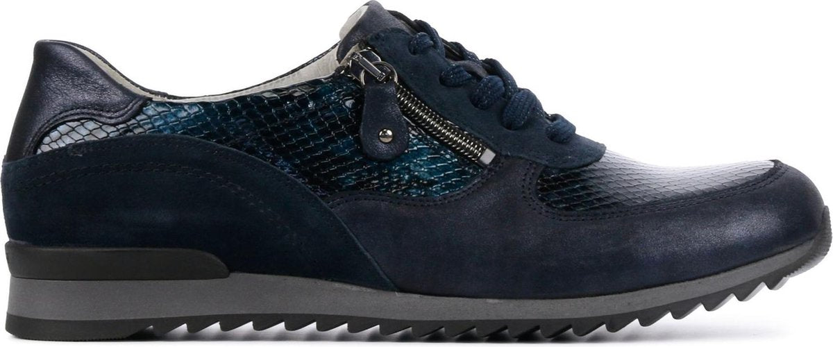 Waldlaufer Vrouwen Leren Sneakers / Damesschoenen 370013 - Blauw - Maat 39.5
