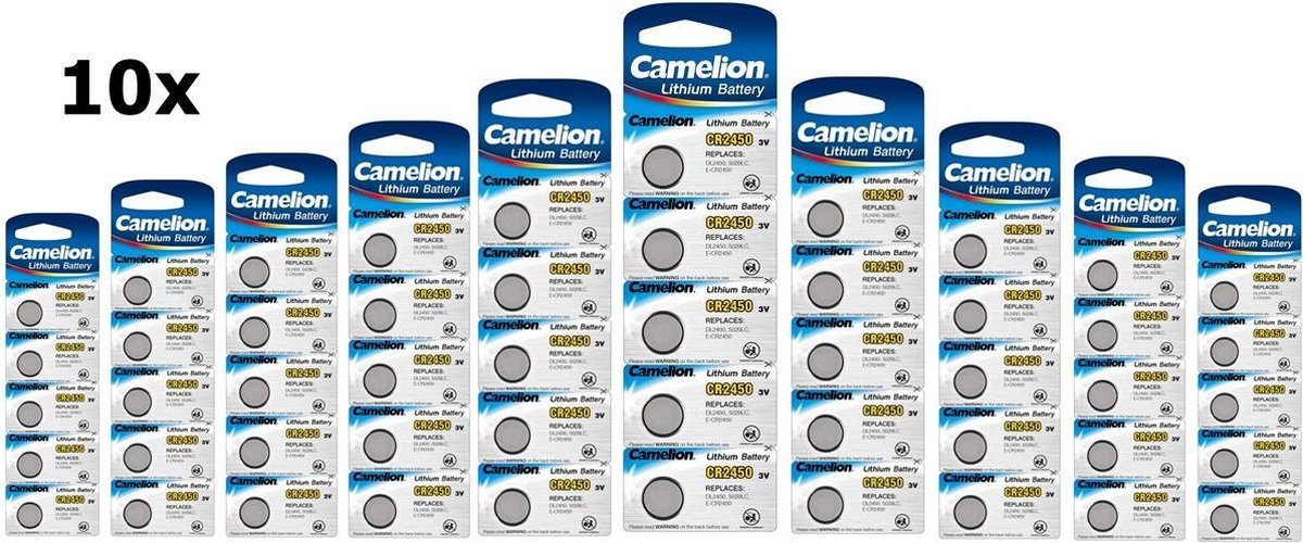 50 Stuks (10 Blisters a 5St) - Camelion CR2450 3v lithium knoopcelbatterij