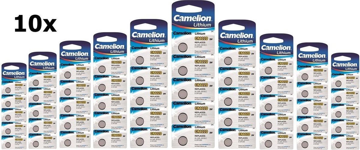 50 Stuks (10 Blister a 5st) Camelion CR1220 3V 40mAh lithium knoopcelbatterij