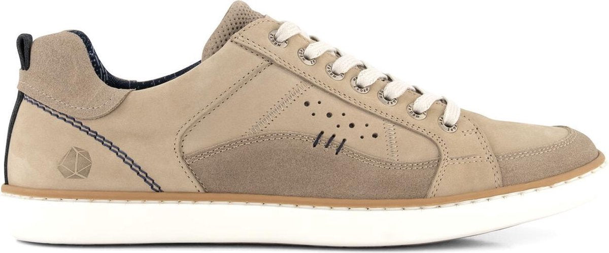 NoGRZ W.Strickland - Leren Herensneakers - Veterschoenen - Beige Leer - Maat 44