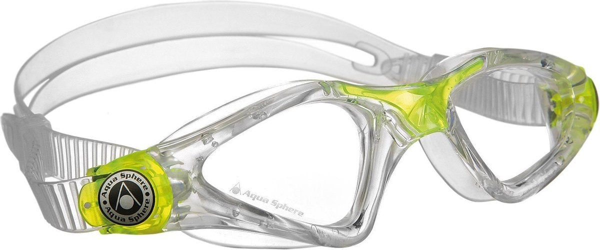 Aqua Sphere Kayenne Junior - Zwembril - Kinderen - Clear Lens - Transparant/Lime