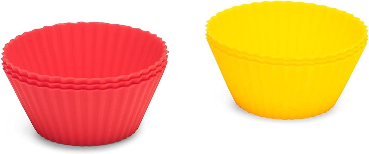 Patisse Bakvorm Cupcake 14 X 4 Cm Siliconen Rood/geel 6-delig