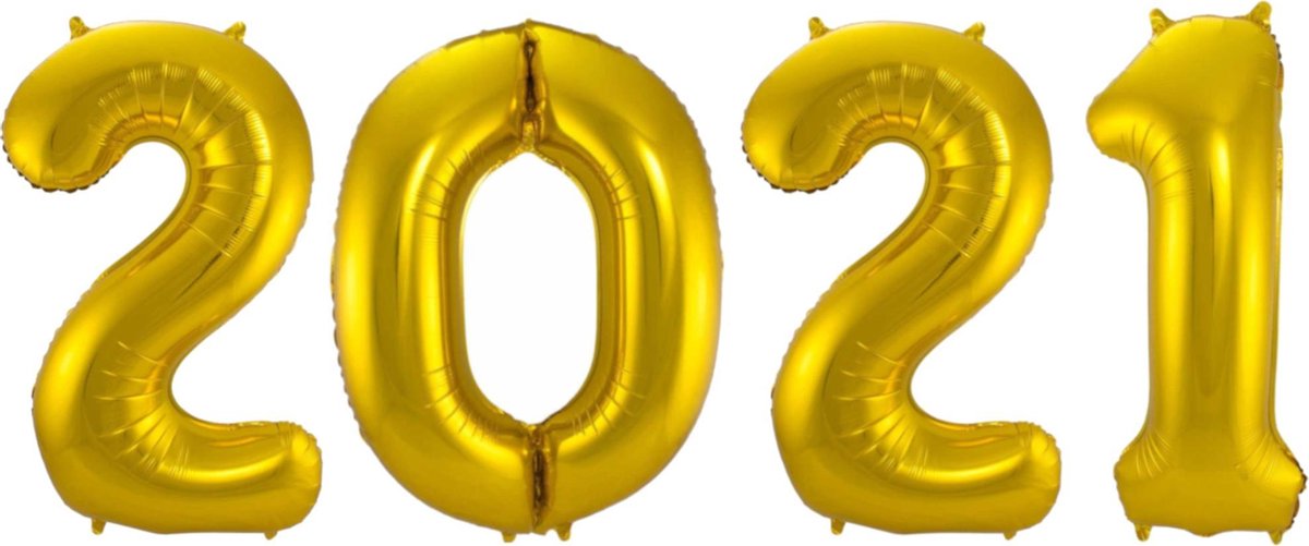 Ballon 2021 Oud En Nieuw Versiering Cijfers Nieuwjaar Goud 86Cm Ballonnen