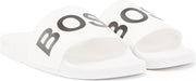 Hugo Boss Slippers - Maat 44 - Mannen - wit - zwart