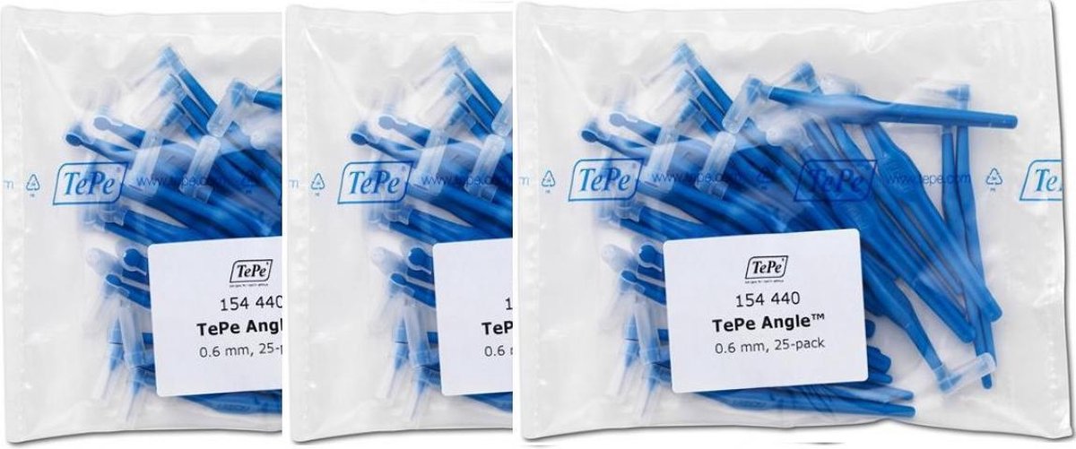 Tepe Angle Blauw 0.6 mm - 3 x 25 stuks - Voordeelverpakking
