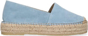 Tango | Vienna 3-c light blue suede espadrille - thick natural outsole | Maat: 40