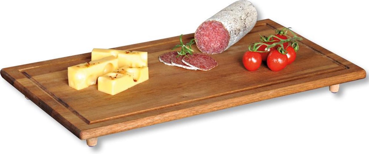 4goodz Verhoogde Acaciahout Snijplank en afdekplaat 54x28x4 cm - Bruin