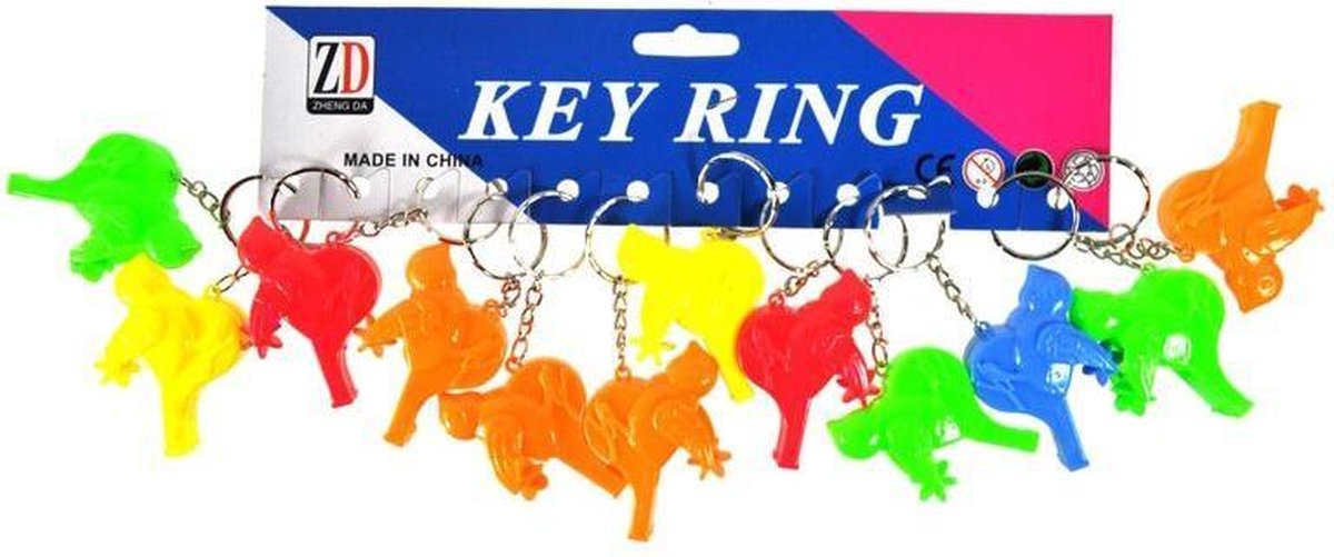 12 stuks vogelfluitjes sleutelhanger / uitdeelcadeautjes