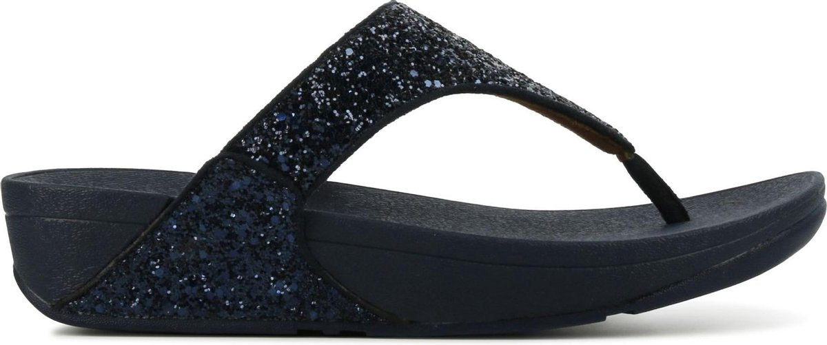 FitFlop  Vrouwen Slippers -  Lulu toe glitter - Blauw - Maat 41