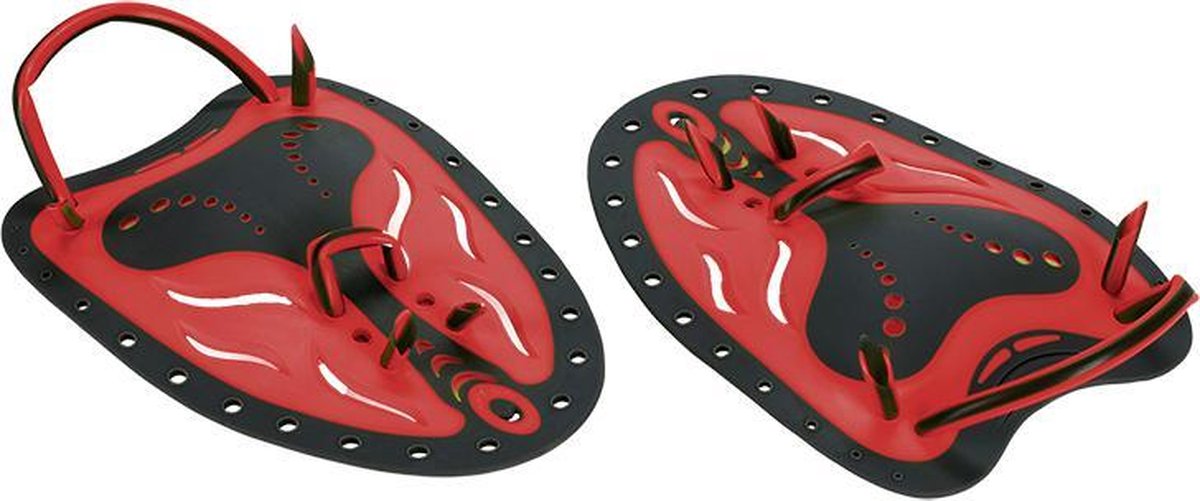 Aquafeel Zwempaddles Rood / Zwart met verstelbare band