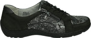 Waldlaufer 496042 Henny - Volwassenen Dames veterschoenen - Kleur: Zwart - Maat: 41