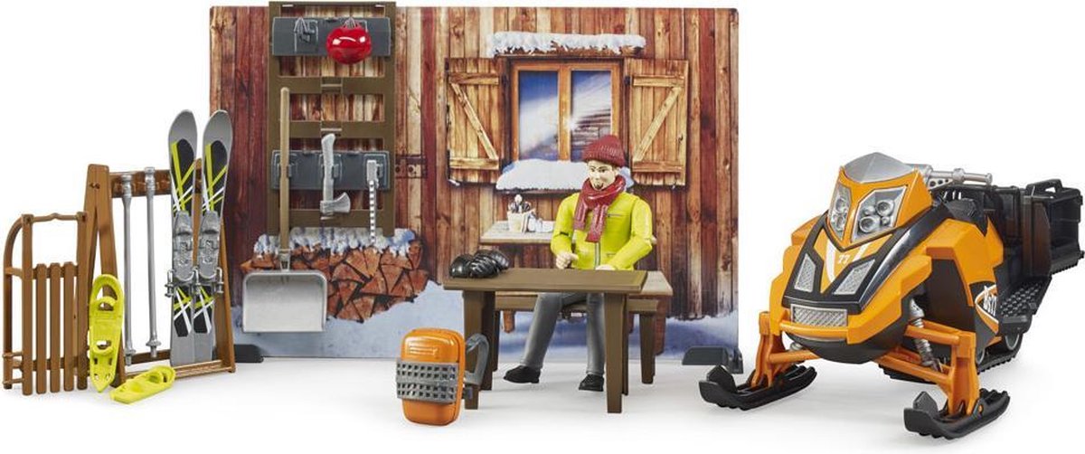 BRUDER bworld BerghŸtte mit Snowmobil | 63102