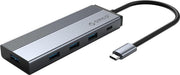 ORICO 5-in-1 USB-C hub - 4x USB 3.0 - 1x USB-C 100W Power Delivery - Grijs