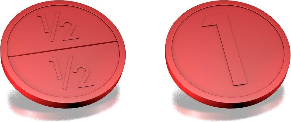 Neutrale Ø29mm ronde breekmunten - 100 stuks - Rood