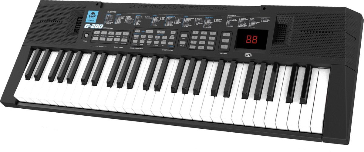 iDance G-200BK – Elektronisch Keyboard met Luidsprekers – met 54 Toetsen