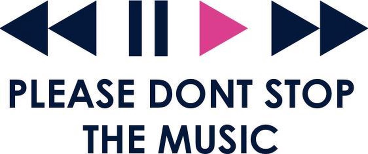 Festival tattoo| please don't stop the music | zwart-roze