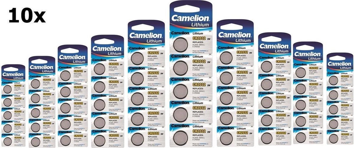 50 Stuks (10 Blister a 5st) Camelion CR2032 3V Lithium batterij