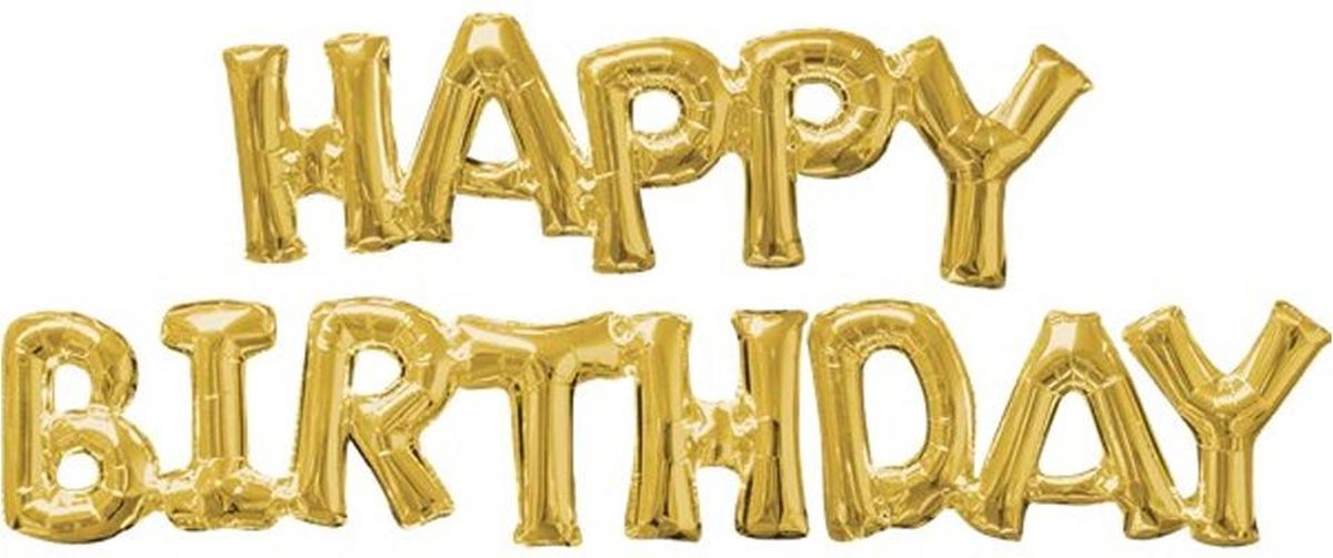 Folieballon ‘Happy Birthday’ - Goud