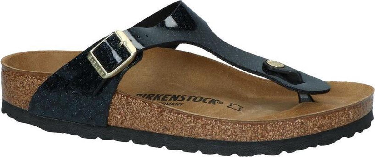 Zwarte Teenslippers Birkenstock Gizeh Magic Snake Maat 39