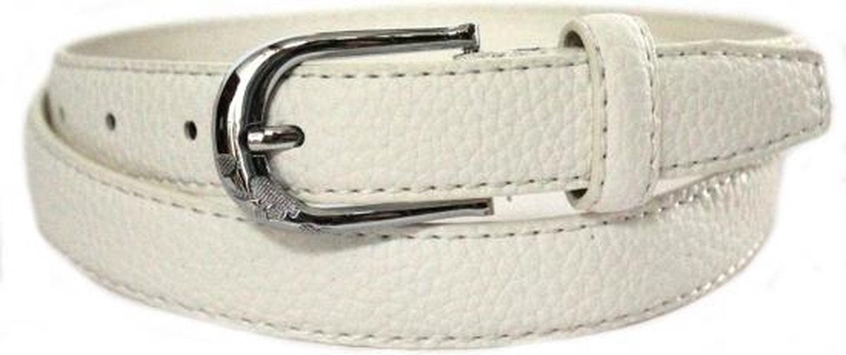 Witte lederlook riem 105 cm
