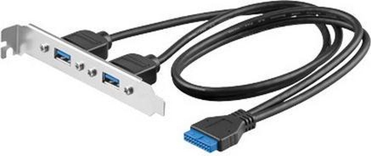 Goobay 2x USB 3.0 USB-kabel 20-pin USB Zilver