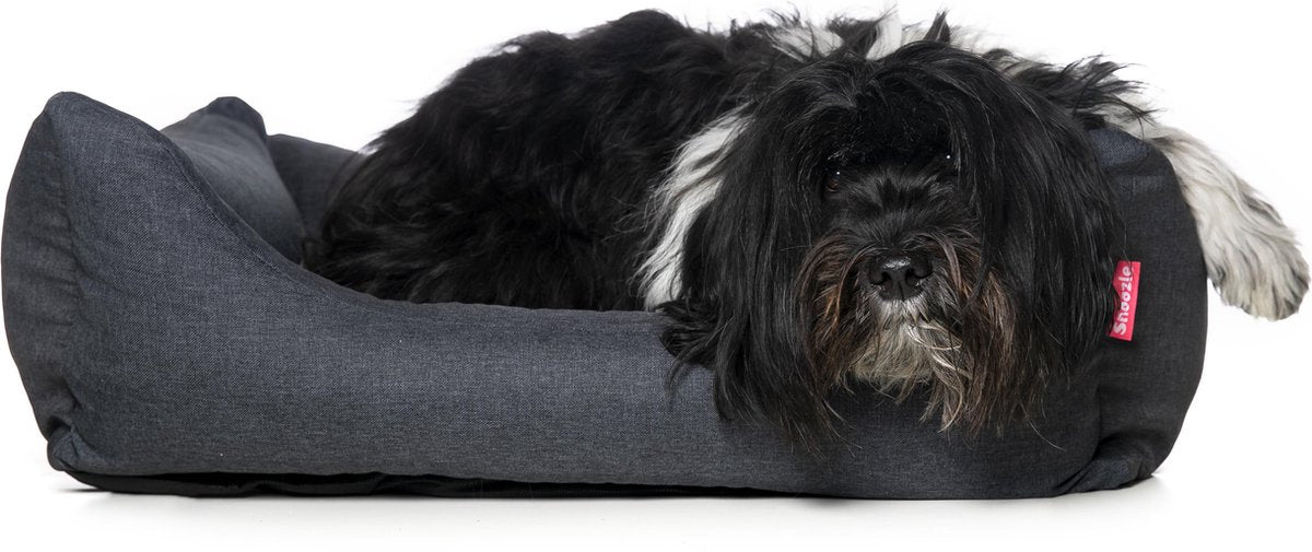Snoozle Hondenmand New York Grijs - XL - 100 x 70 cm - Hondenbed - Groot - Goed gevuld - Vierkant - Wasbaar