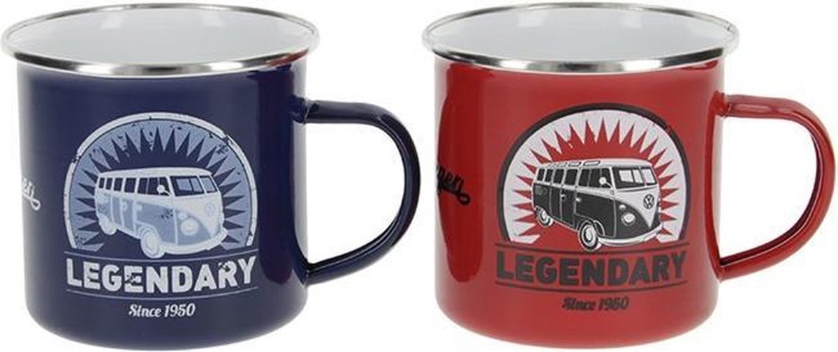 Emaille Beker - VW Collection Legendary Volkswagen T1 Bus - Set Van 2