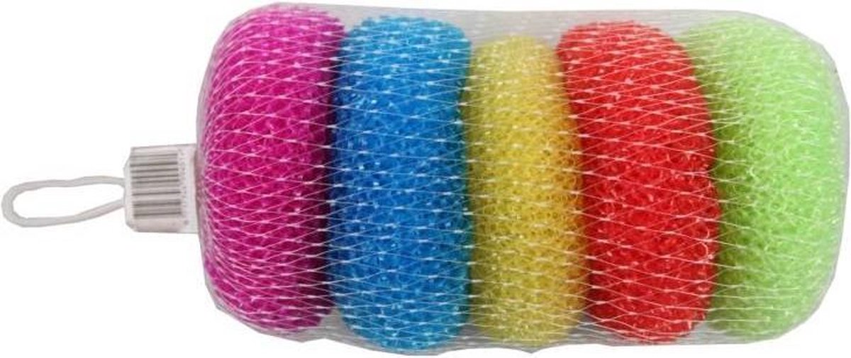 Schuurspons  Polyester Kleur (5 Delig)