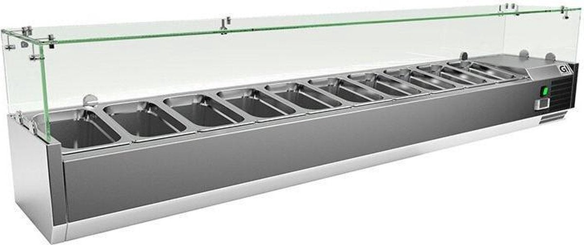 Gastro-Inox RVS Opzetkoelvitrine 10x Gn1/4