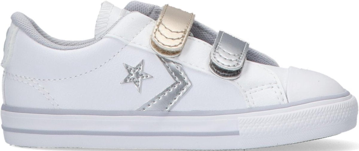 Converse Star Player 2v Metallic Lage sneakers - Leren Sneaker - Meisjes - Wit - Maat 23