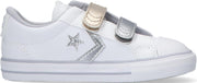 Converse Star Player 2v Metallic Lage sneakers - Leren Sneaker - Meisjes - Wit - Maat 23