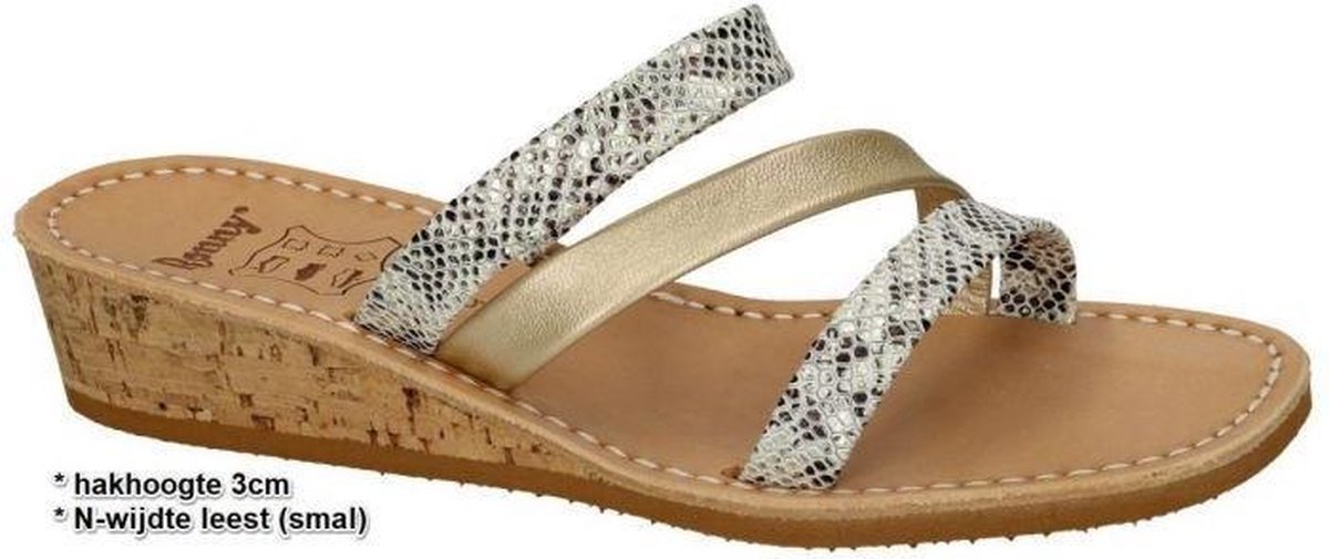 Ronny -Dames -  goud - slippers & muiltjes - maat 41