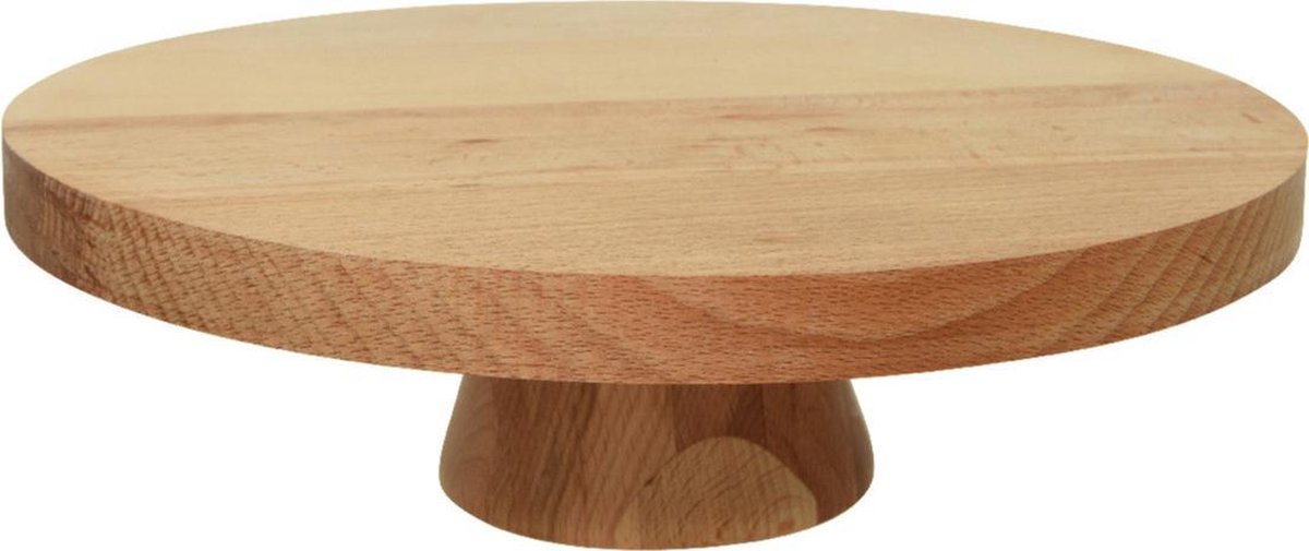 Houten presenteer/serveer plateaus op standaard 28 cm - Voor gebakjes/taartjes/broodjes