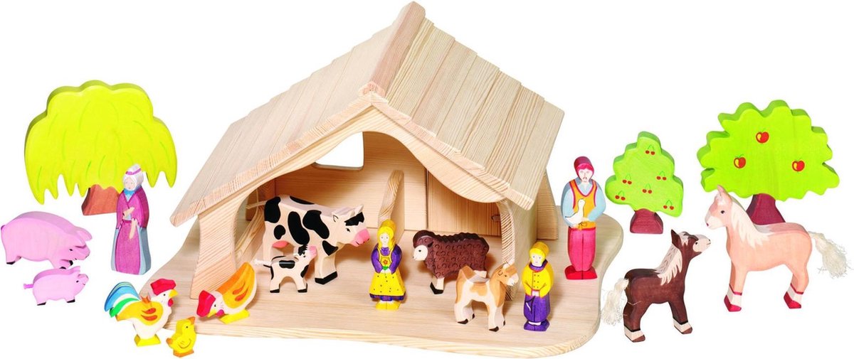 Holztiger Boerderij stal + kribbe en kerstster