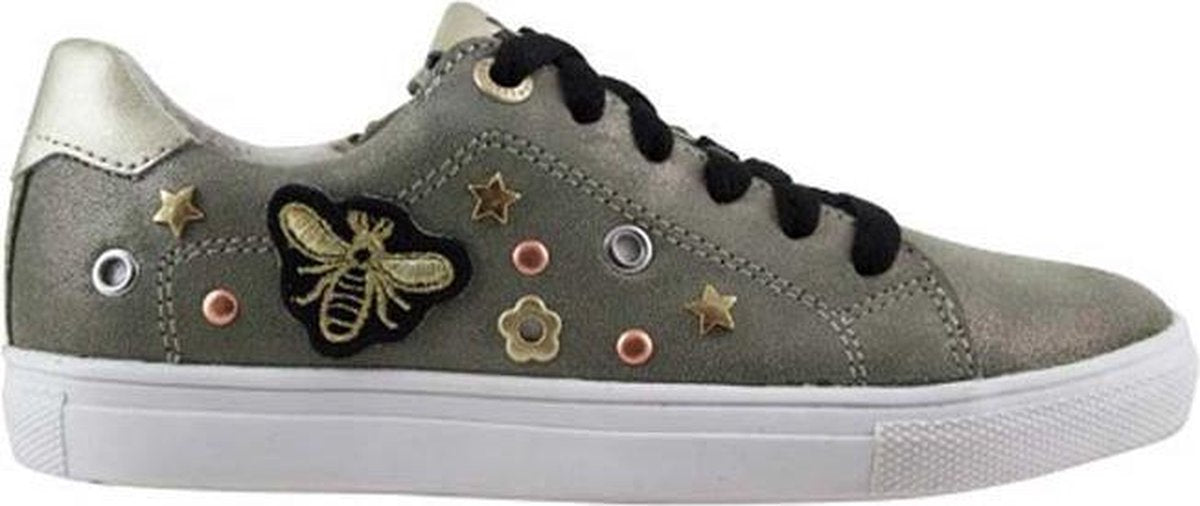 Braqeez 419229-462 Meisjes Veterschoenen - Groen - Leer - Veters