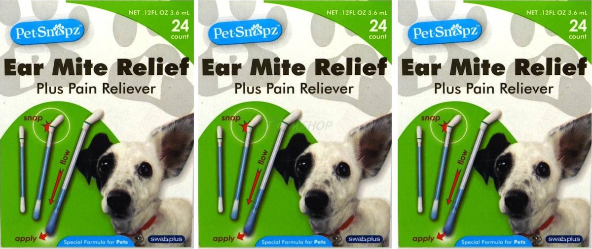 Pet Snapz Ear Mite Relief  Oorreiniging tegen jeuk en pijn - 3-Pack
