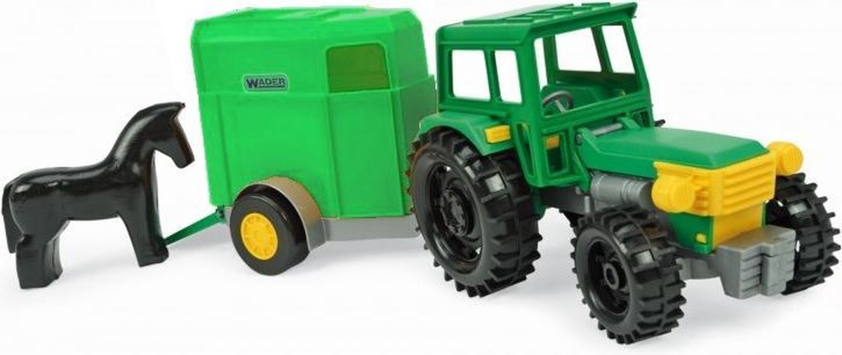 Wader Tractor Met Trailer 36 Cm Groen