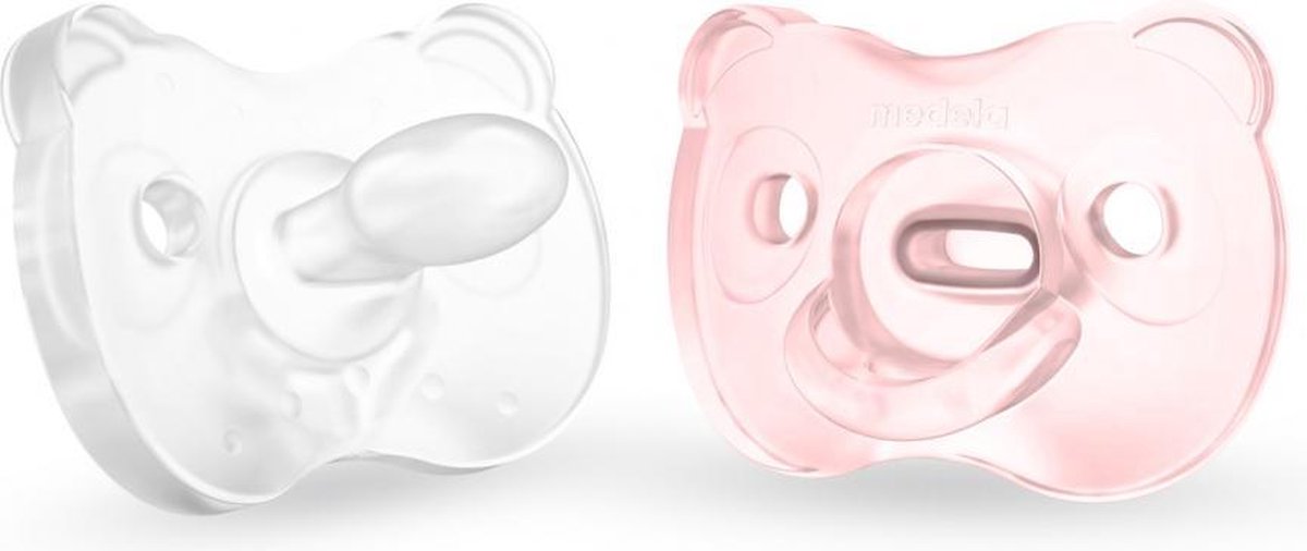 Medela Baby Fopspeen Soft Silicone Soft Pink/Transparant 6-18mnd 2-Pack