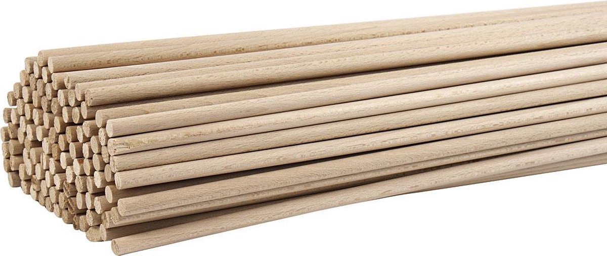 Stick. L: 60 cm. D: 8 mm. beech. 10pcs