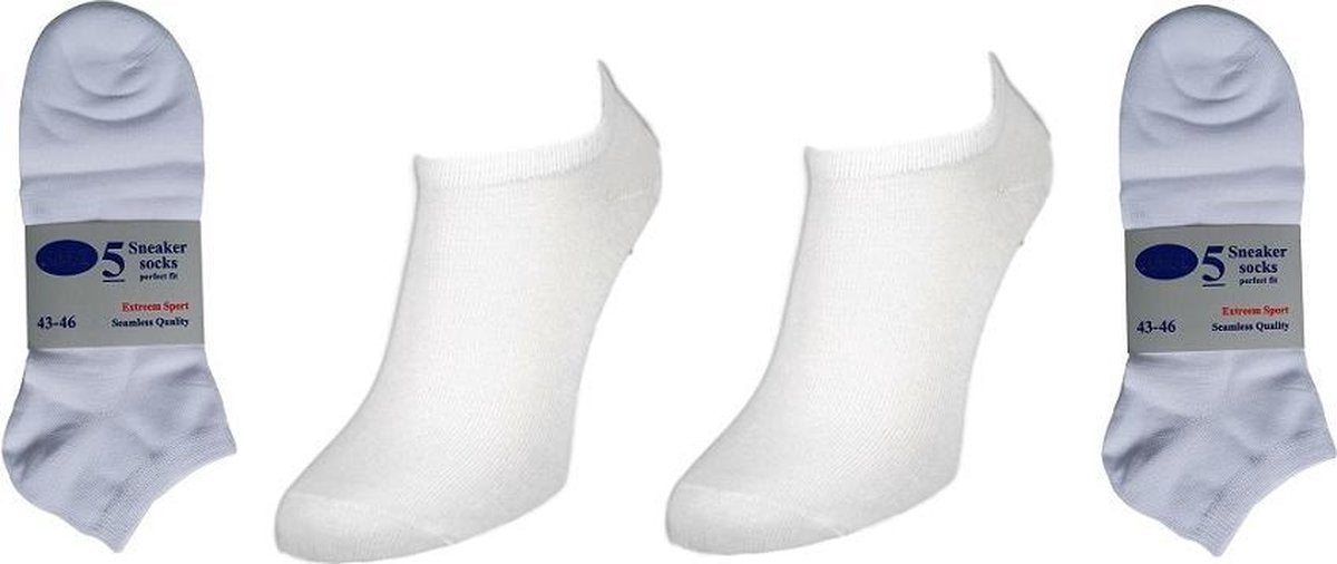 Naft 10 paar katoenen sneakersokken wit 