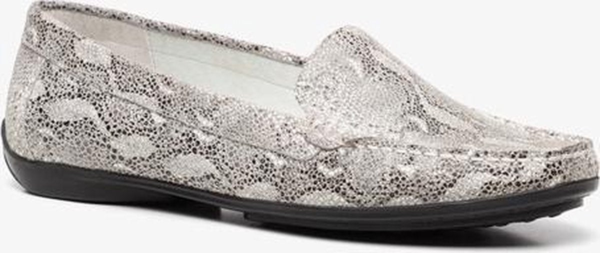 TwoDay leren dames mocassins met slangenprint - Grijs - Maat 37