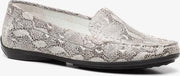 TwoDay leren dames mocassins met slangenprint - Grijs - Maat 37