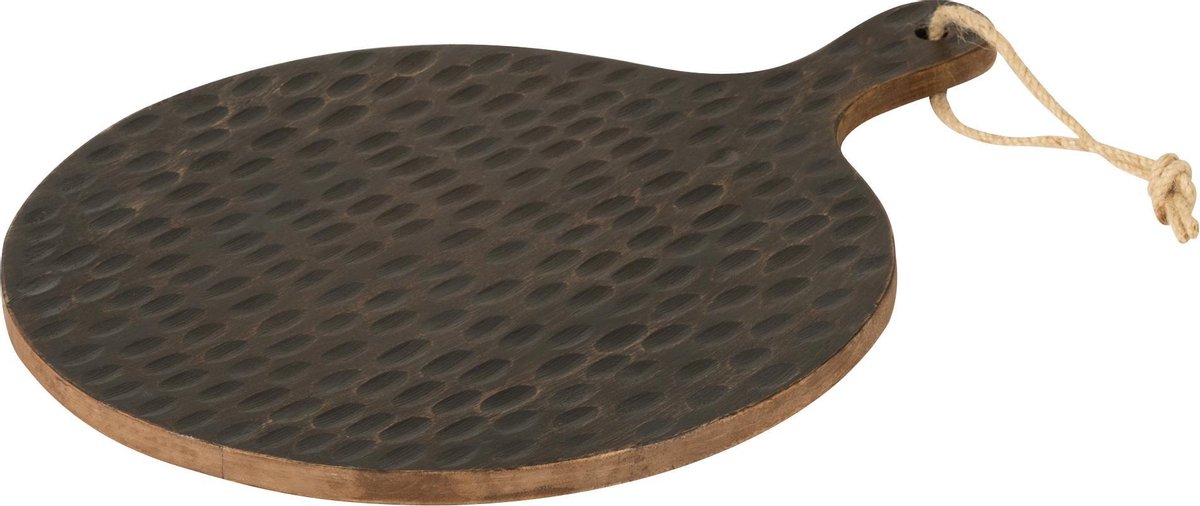 J-Line Plank Rond Mango Hout Bruin/Zwart