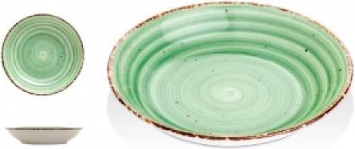 Gural Ent color Set 6 Diep bord 20cm Groen 618683