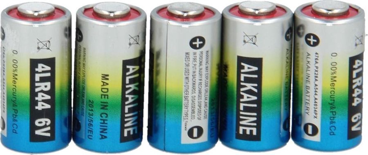 5x Alkaline Batterij 6V 4LR44 28A 4AG13 476A PX28A Fotobatterij