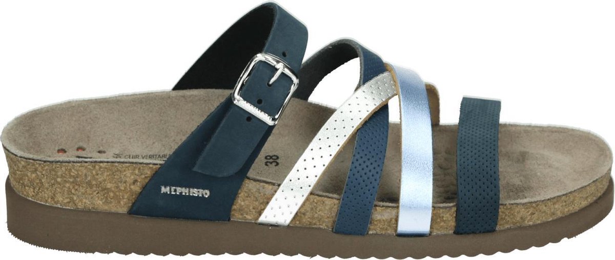 Mephisto HULEDA - Volwassenen Dames slippers - Kleur: Blauw - Maat: 37